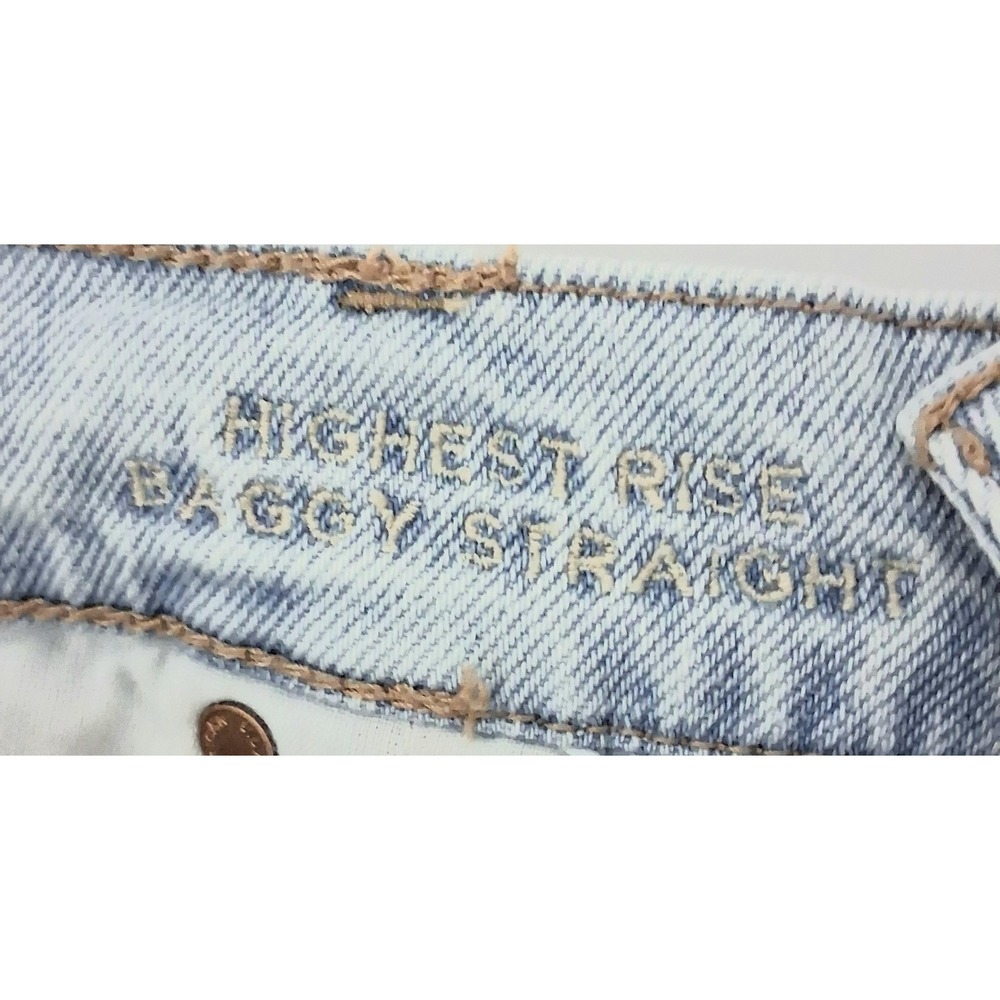 American Eagle Jeans Women's Size 20 Light Wash Highest Rise Baggy Straight - Picture 7 of 14